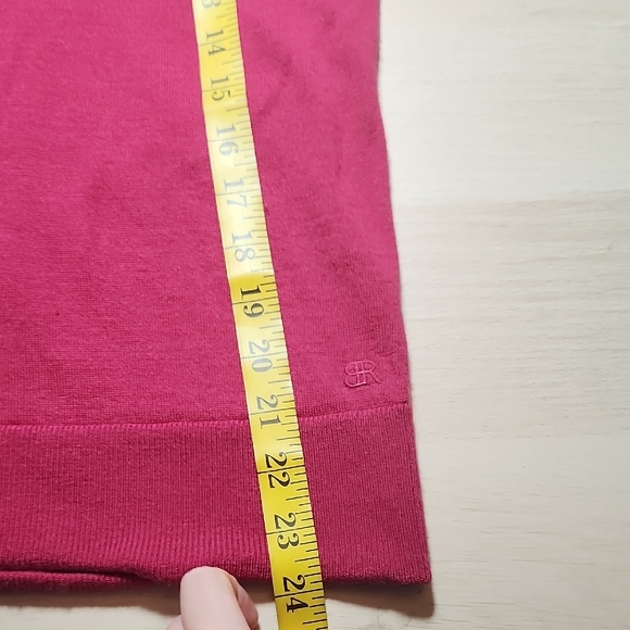 BANANA REPUBLIC 100% Merino wool raspberry red crew neck sweater - Picture 9 of 9